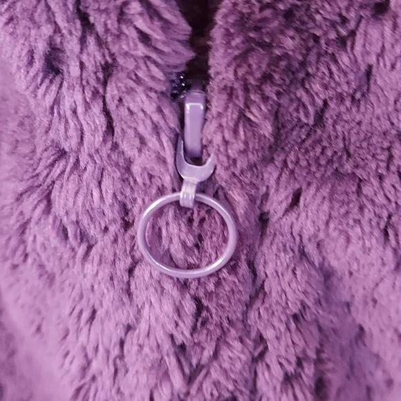 NWT Plush Robe Cozy Ladies Charter Club Zip Up Deep Purple Small Super Soft - Picture 5 of 10